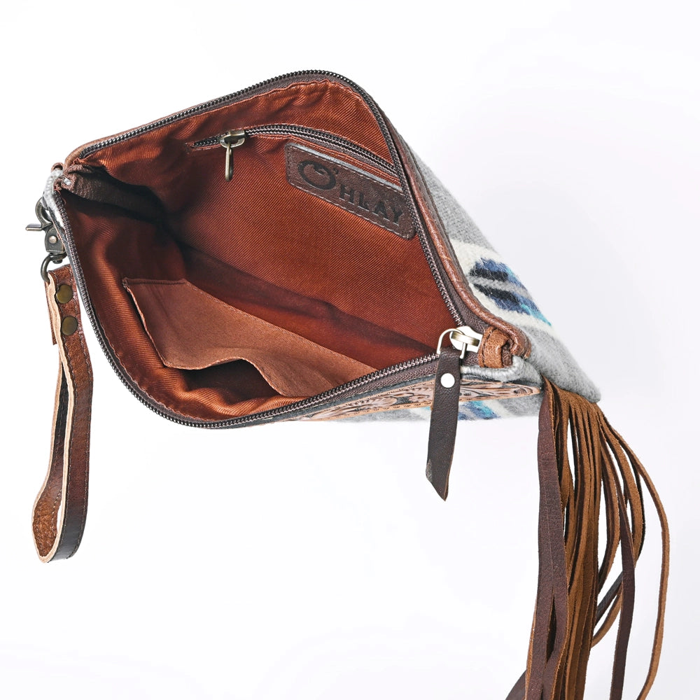 Saddle Pad Tooled Leather Wristlet