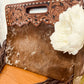 Cowhide Handle Tooled Leather Bag