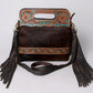 Cowhide Handle Tooled Leather Purse
