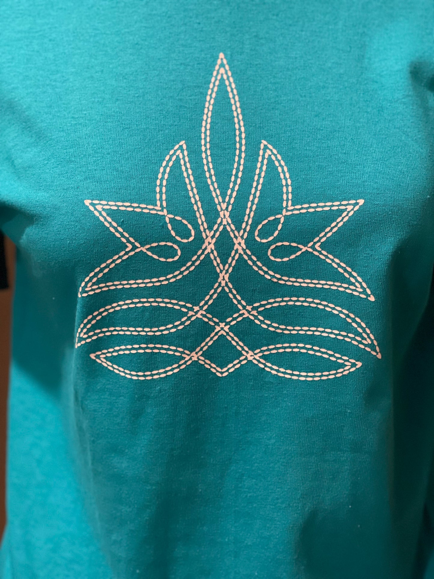 Boot Stitch Tee (Teal/White)