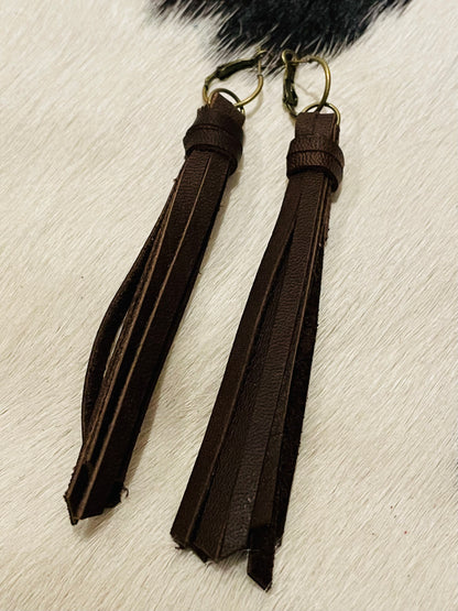 Leather Tassel Earrings