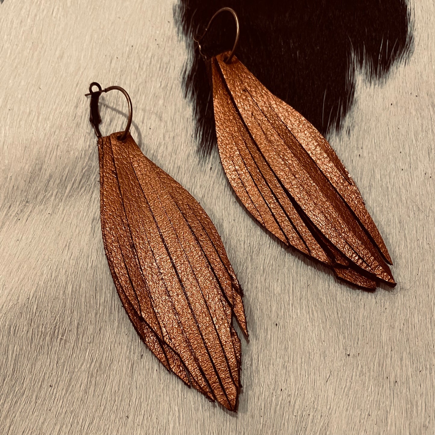 Tattered Leather Earrings